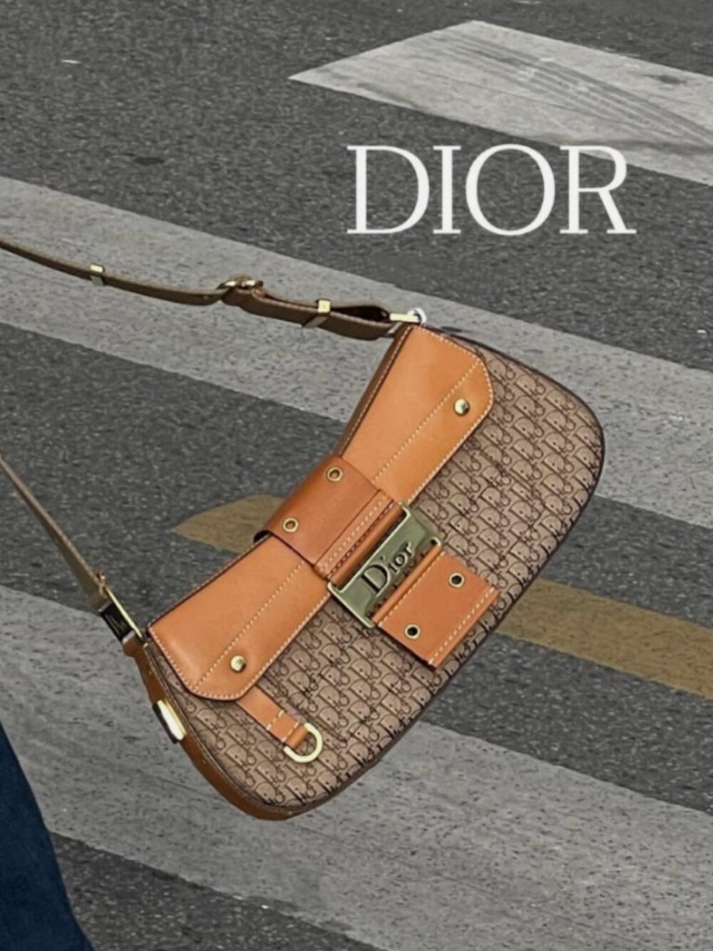 Vintage DIOR Street Chic Monogram Columbus Shoulder Handbag
